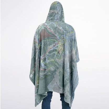 Beaver Creek, Colorado Ski Resort Map Flannel Blanket Poncho