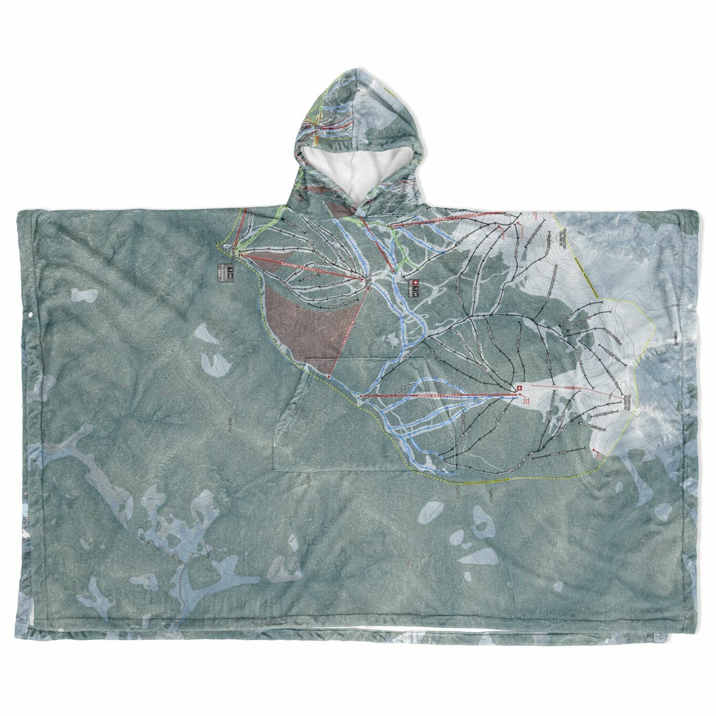 Keystone, Colorado Ski Resort Map Flannel Blanket Poncho