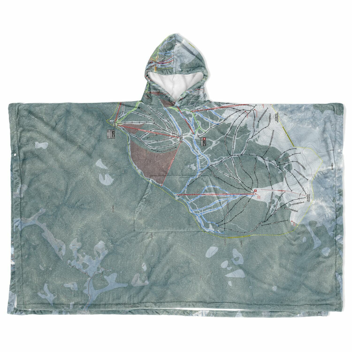 Keystone, Colorado Ski Resort Map Flannel Blanket Poncho