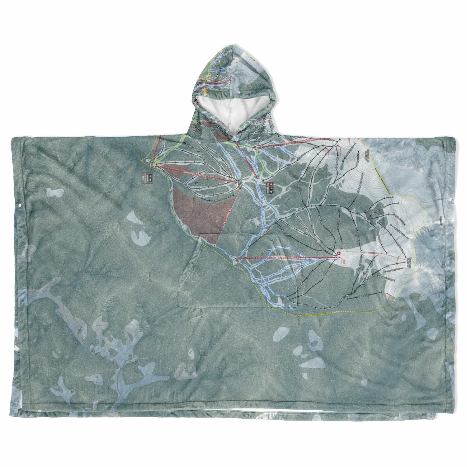 Keystone, Colorado Ski Resort Map Flannel Blanket Poncho