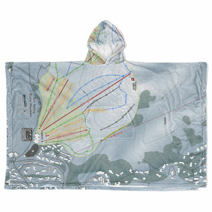 Sun Valley Dollar Mountain, Idaho Ski Resort Map Flannel Blanket Poncho
