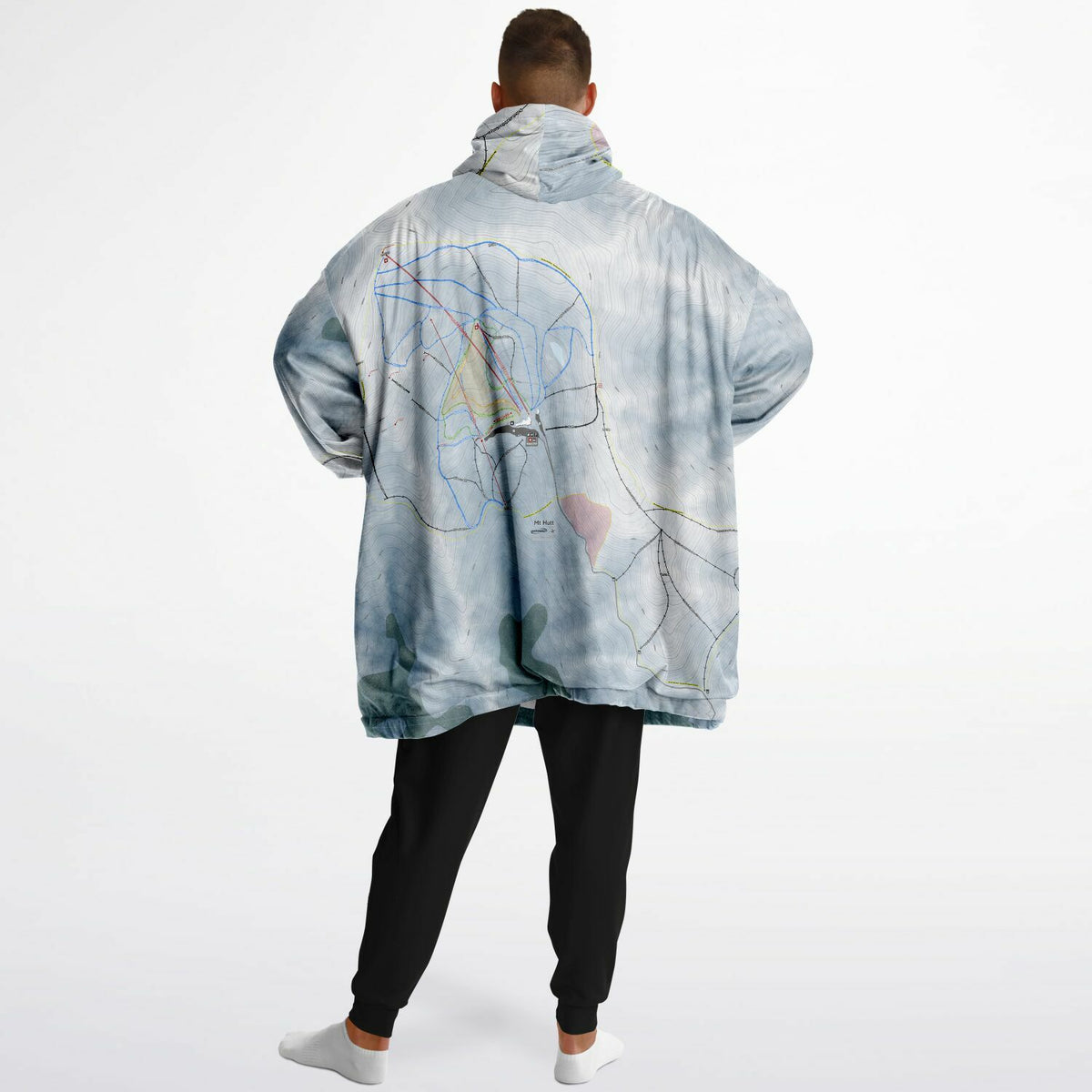 Mt Hutt, New Zealand Ski Trail Map - Snug Hoodie