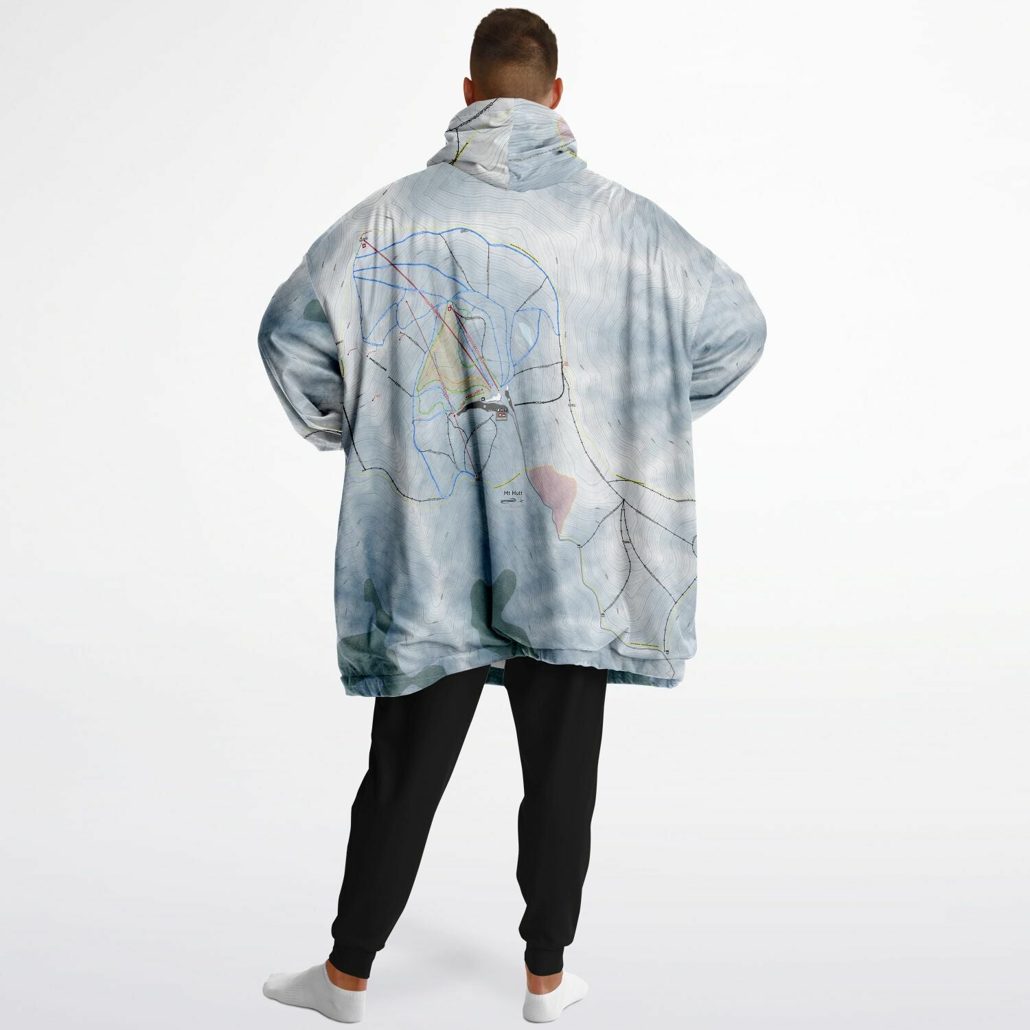 Mt Hutt, New Zealand Ski Trail Map - Snug Hoodie