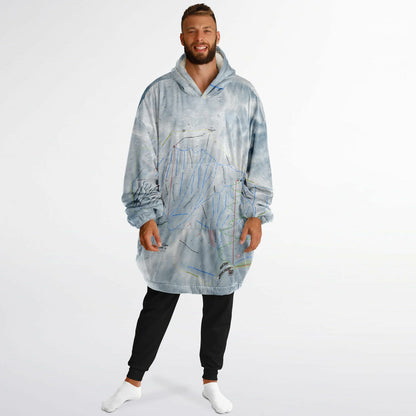 Treble Cone, New Zealand Ski Trail Map - Snug Hoodie - Powderaddicts