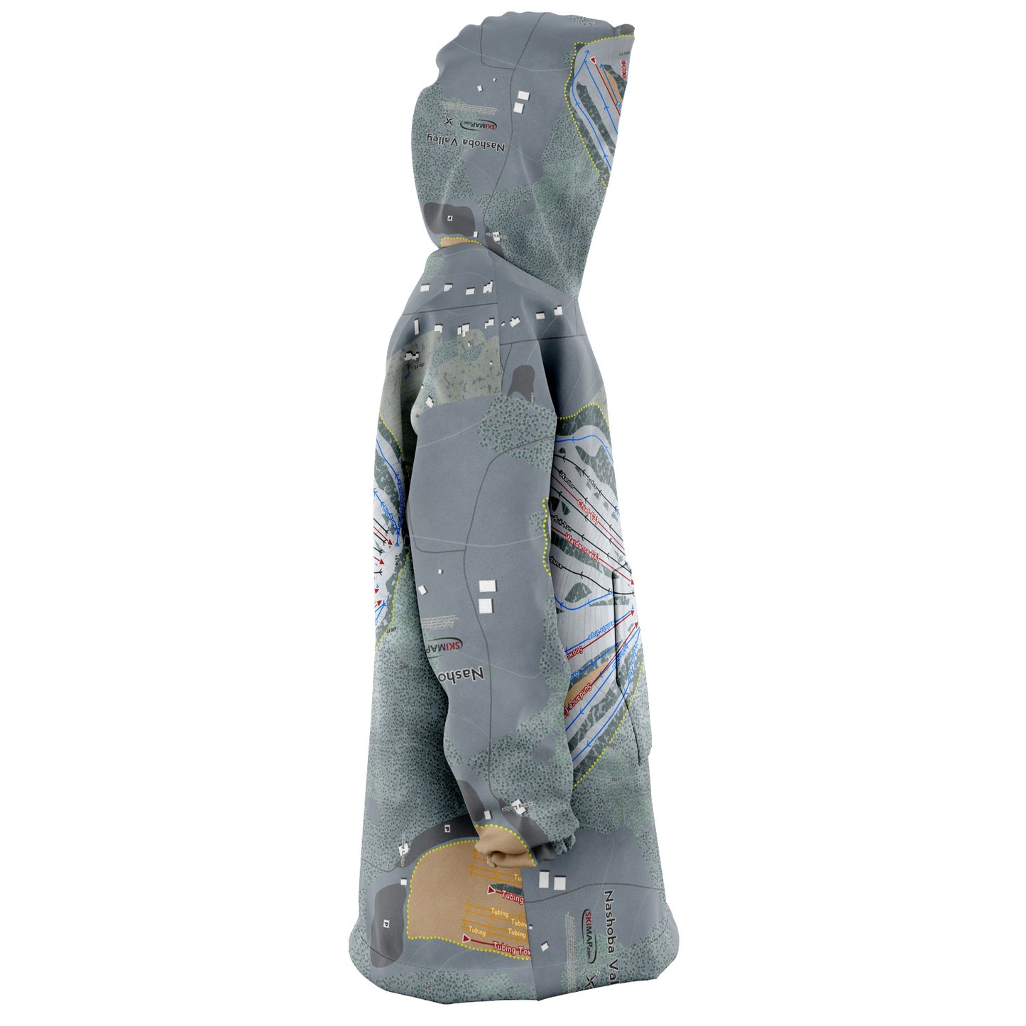 Nashoba Valley, Massachusetts Ski Trail Map Snug Hoodie