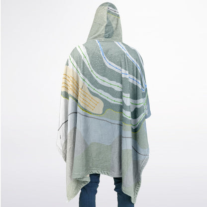 Little Smoky, Alberta Ski Resort Map Flannel Blanket Poncho