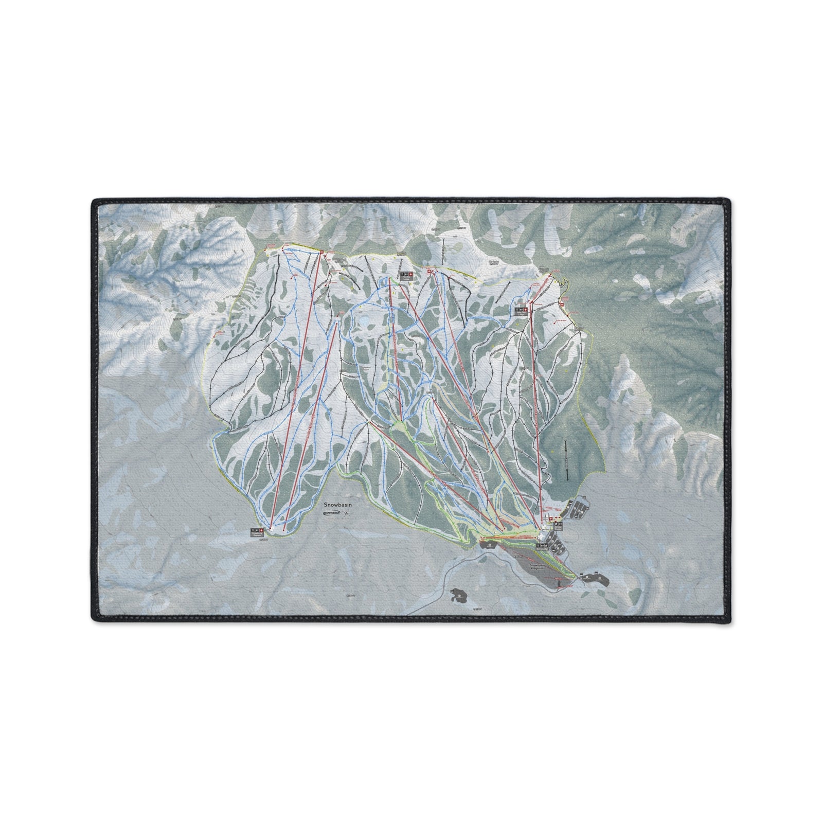 Snowbasin, Utah Ski Resort Map Heavy Duty Floor Mat