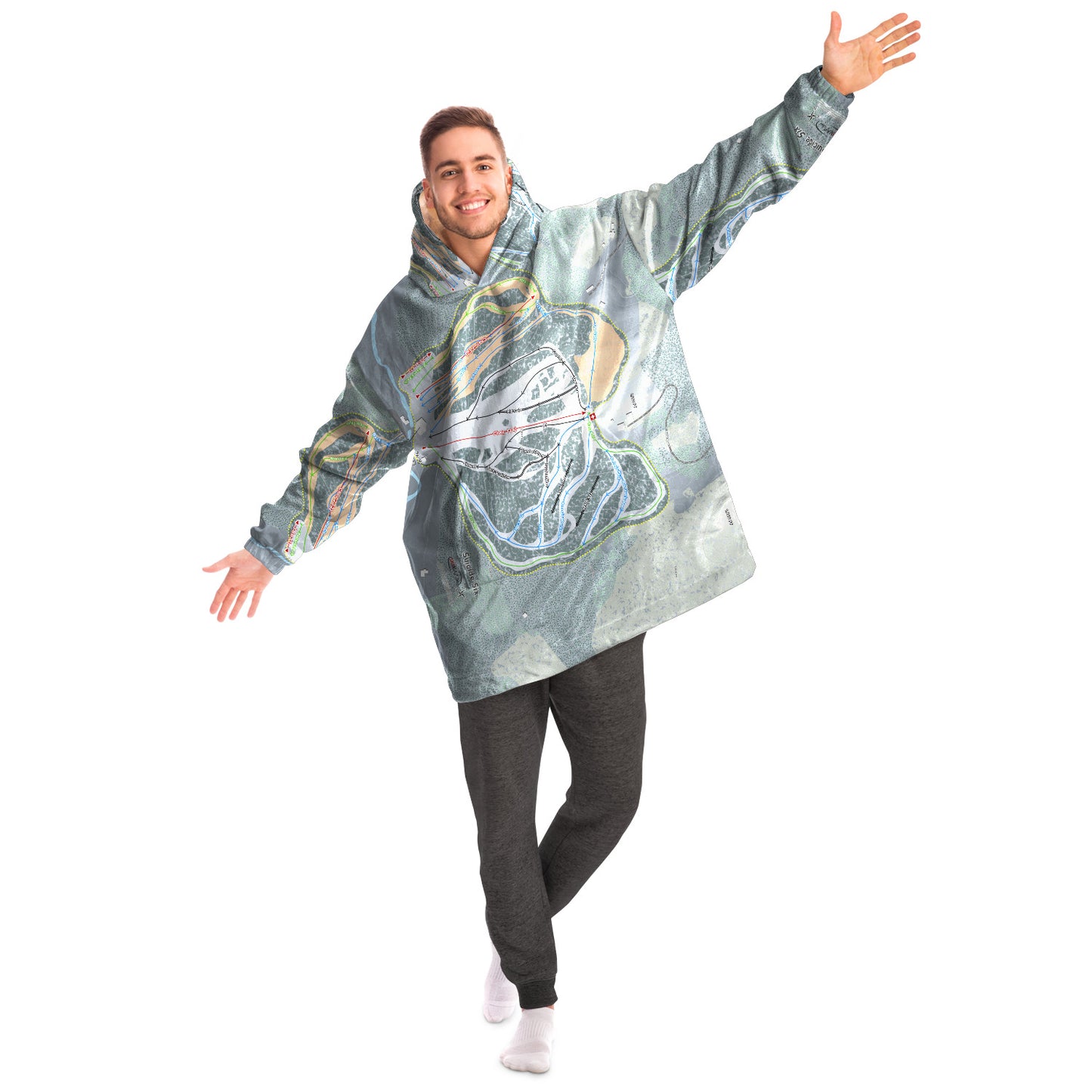 Suicide Six, Vermont Ski Trail Map - Snug Hoodie