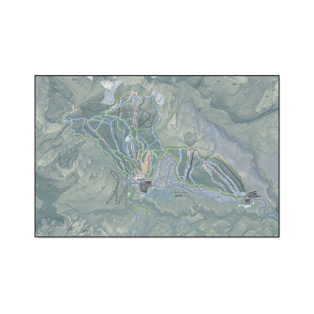 Bolton Valley, Vermont Ski Resort Map Heavy Duty Floor Mat
