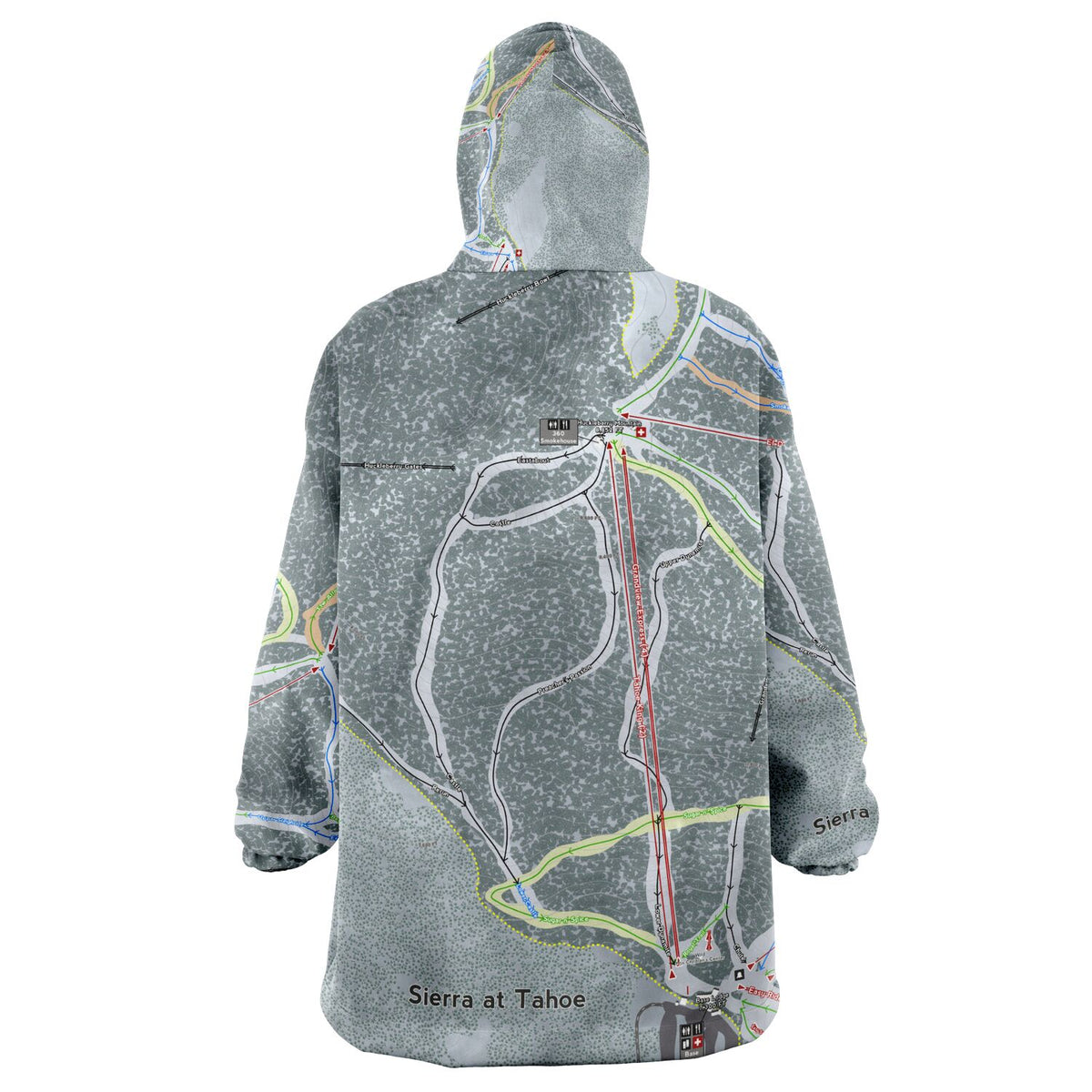 SIerra at Tahoe, California Ski Trail Map - Snug Hoodie