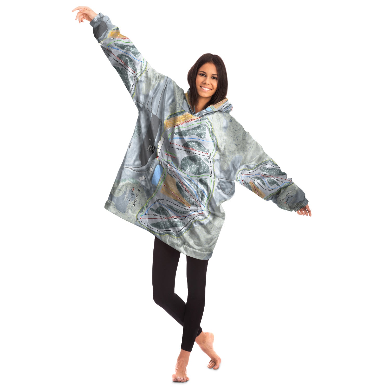 Andes Tower, Minnesota Ski Trail Map Snug Hoodie