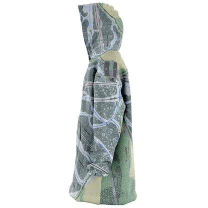 Porcupine Mountains, Michigan Ski Trail Map Snug Hoodie - Powderaddicts