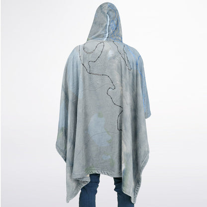 Howelsen Hill, Colorado Ski Resort Map Flannel Blanket Poncho