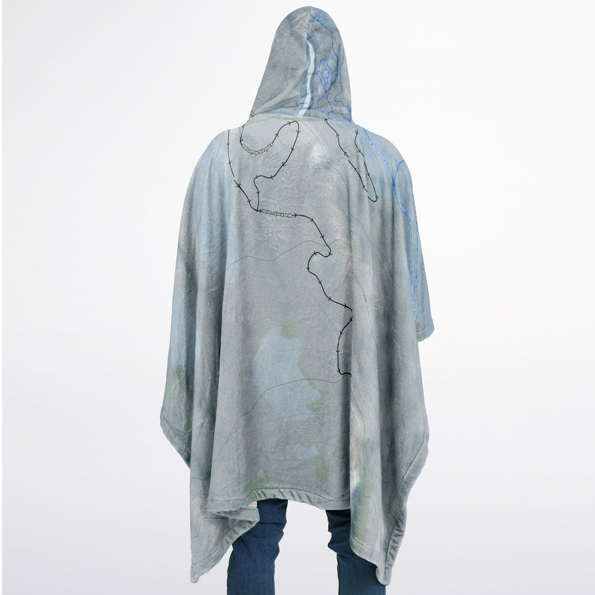 Howelsen Hill, Colorado Ski Resort Map Flannel Blanket Poncho