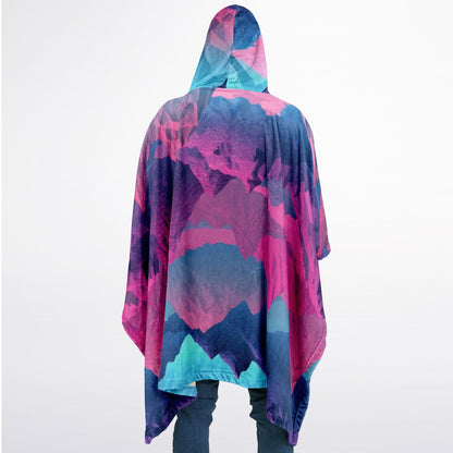 Abstract Geometric Mountains, Flannel Blanket Poncho