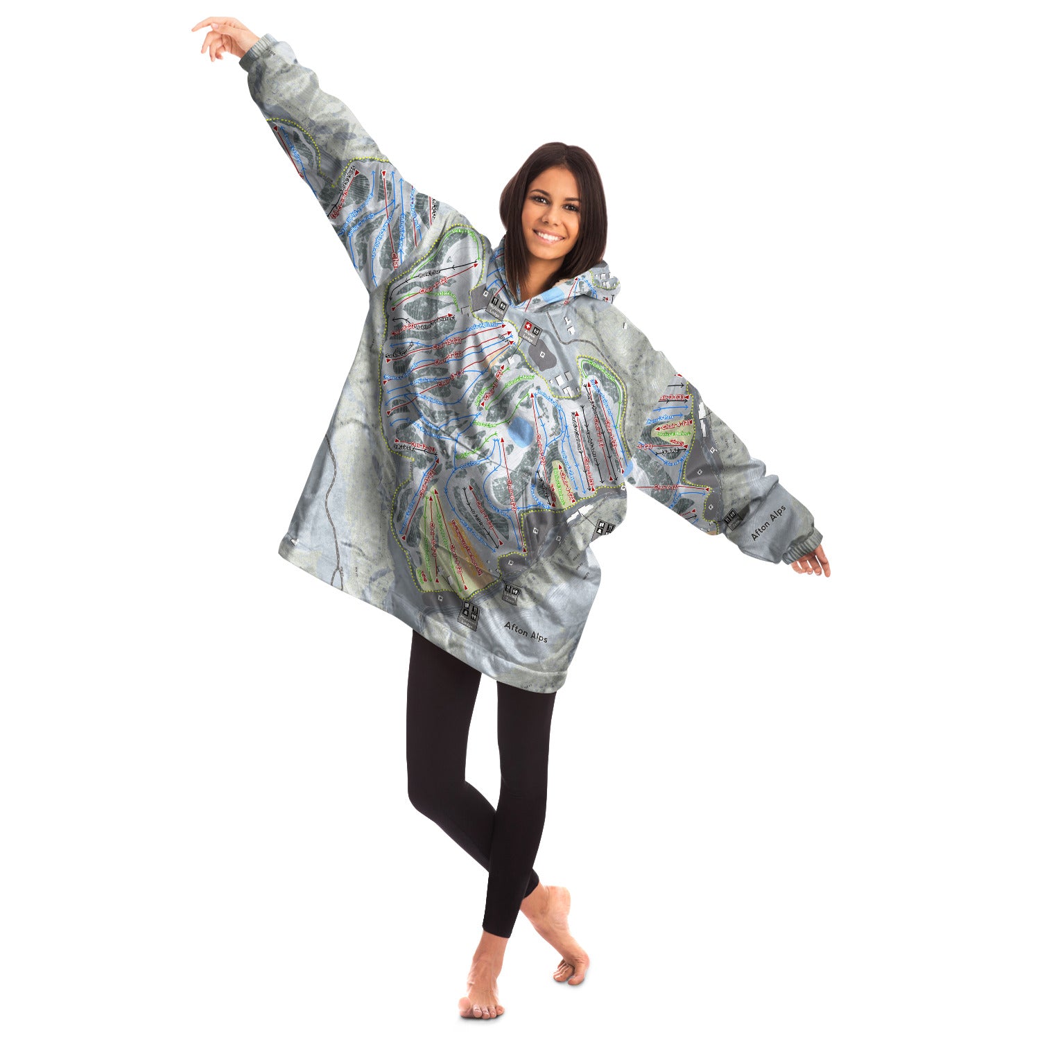 Afton Alps, Minnesota Ski Trail Map - Snug Hoodie