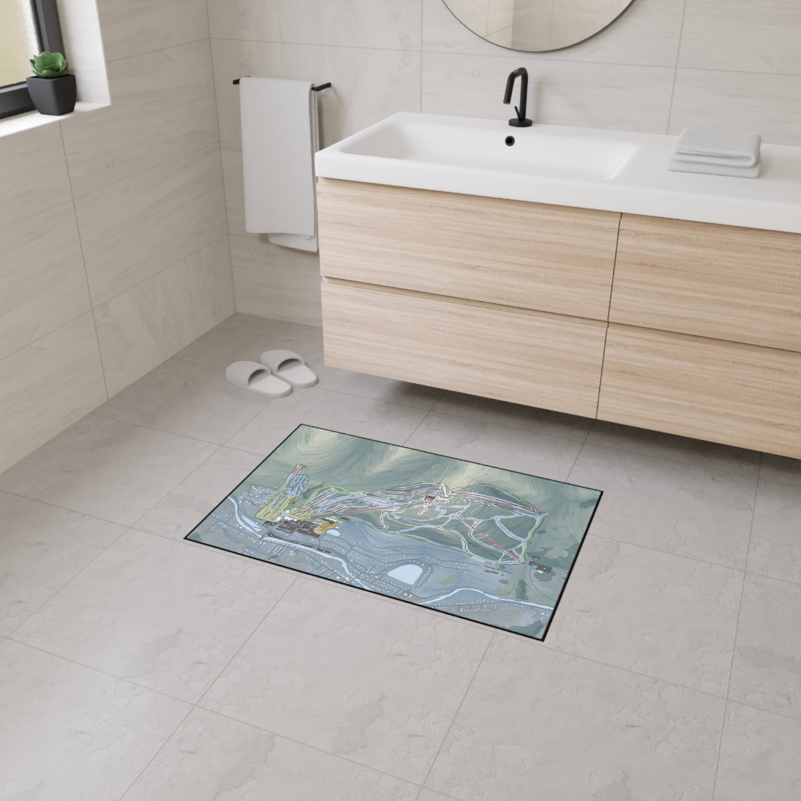 Hunter Mountain, New York Ski Resort Map Heavy Duty Floor Mat