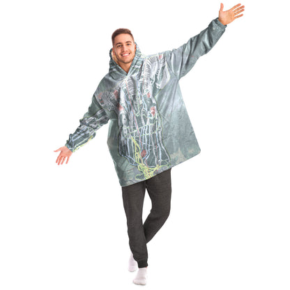 Kicking Horse, British Columbia Ski Trail Map - Snug Hoodie - Powderaddicts