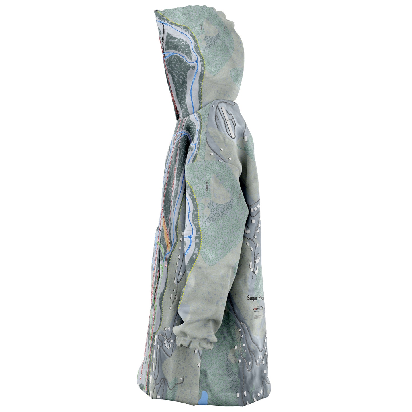 Sugar Mountain, North Carolina Ski Trail Map - Snug Hoodie - Powderaddicts
