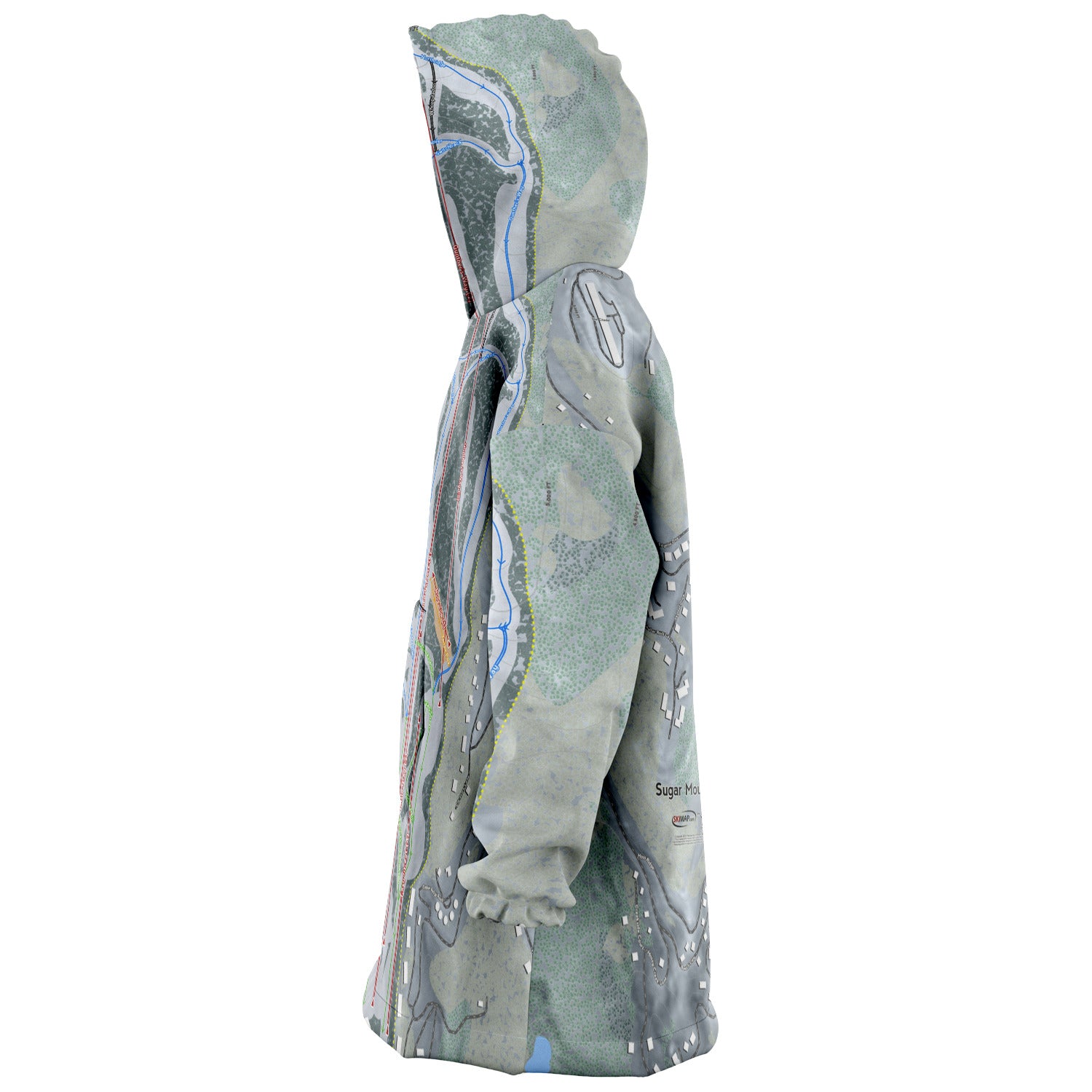 Sugar Mountain, North Carolina Ski Trail Map - Snug Hoodie - Powderaddicts