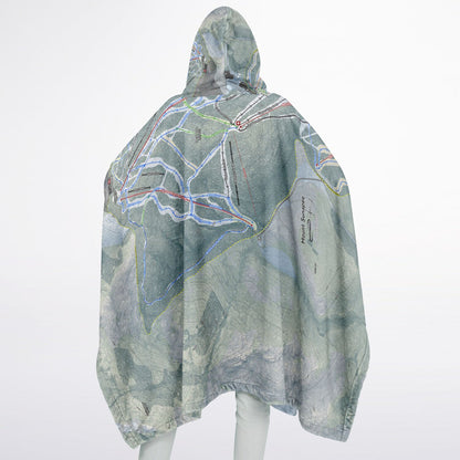 Mount Sunapee, New Hampshire Ski Resort Map Flannel Blanket Poncho