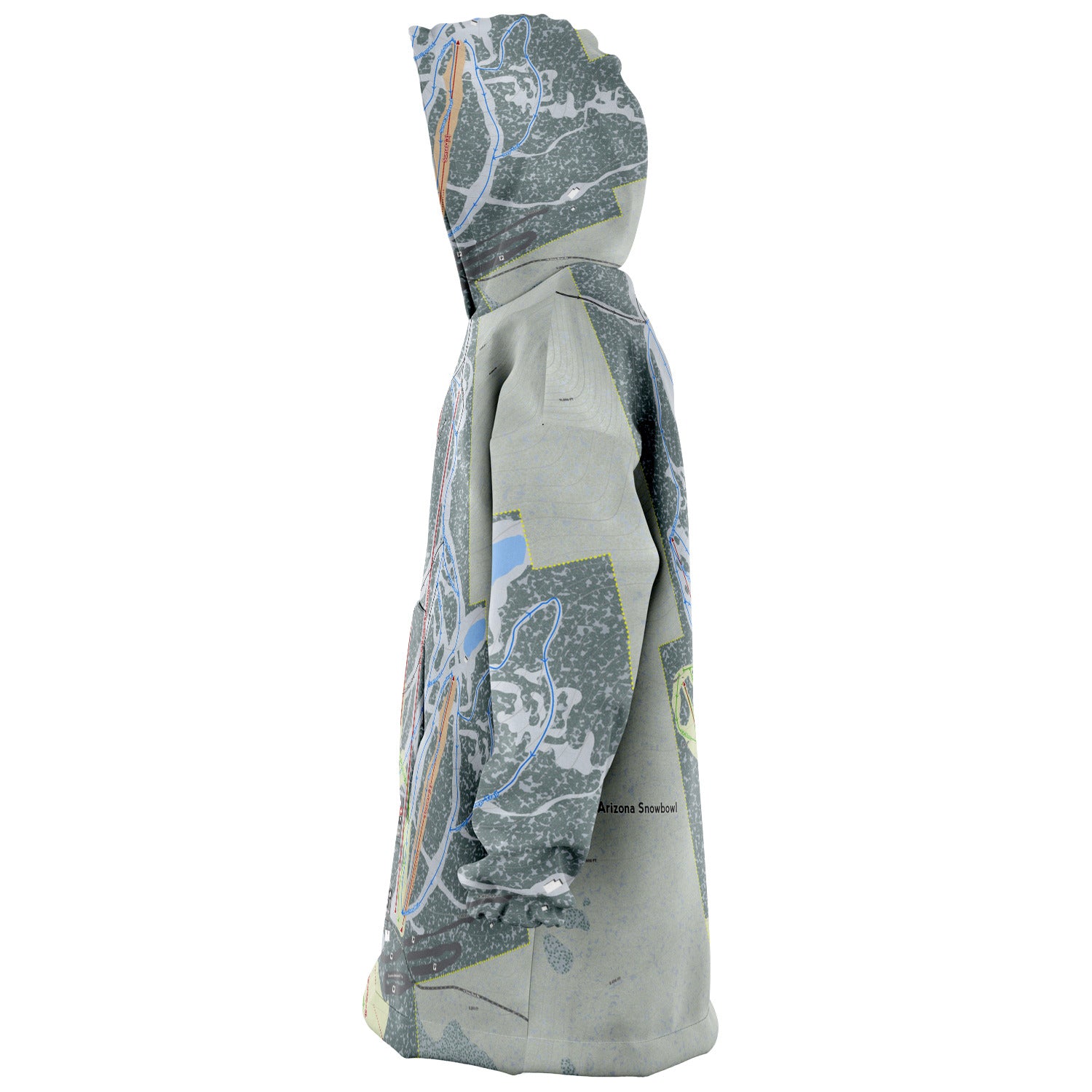 Arizona Snowbowl, Arizona Ski Trail Map Snug Hoodie
