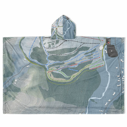 Saskadena Six, Vermont Ski Resort Map Flannel Blanket Poncho