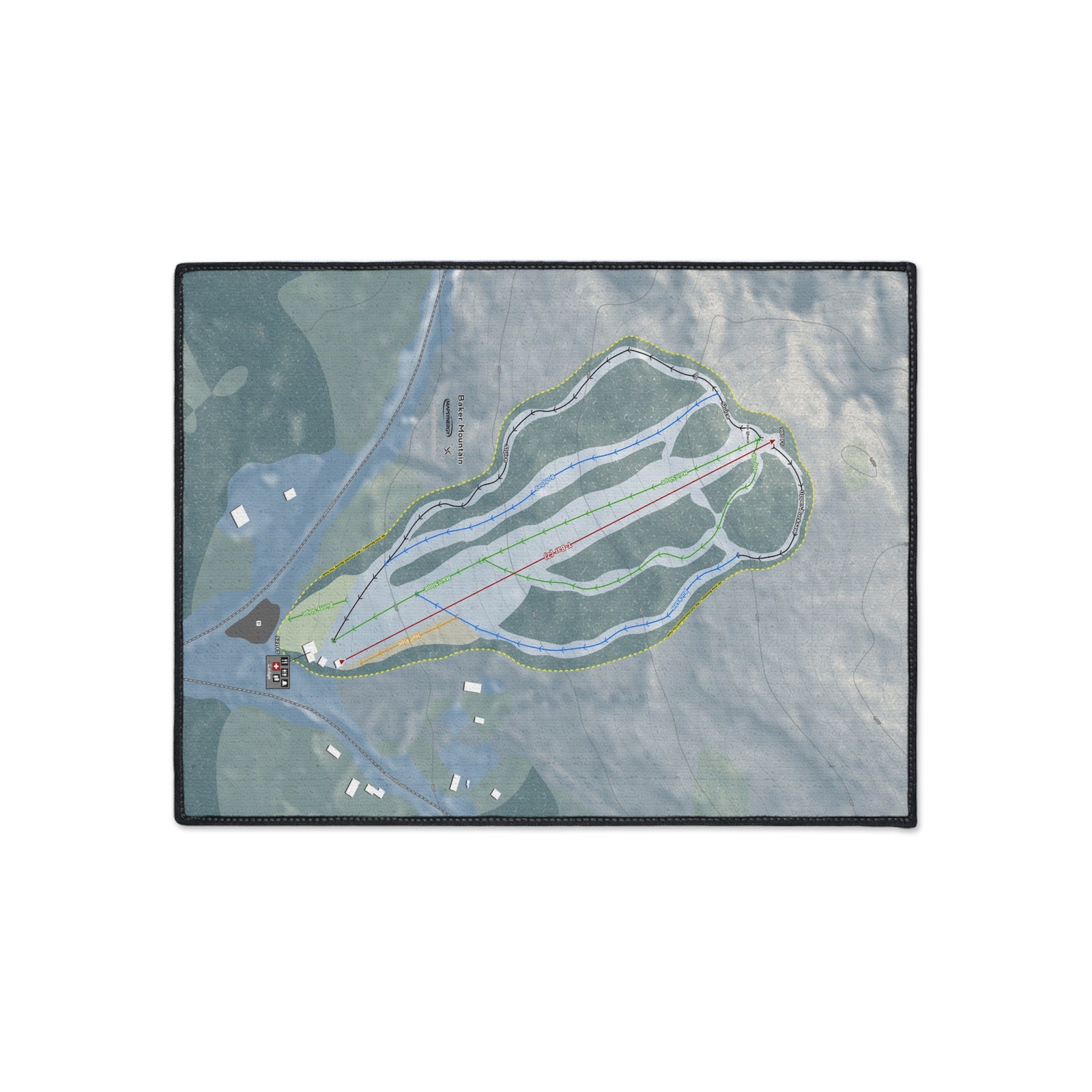 Baker Mountain, Maine Ski Resort Map Heavy Duty Floor Mat