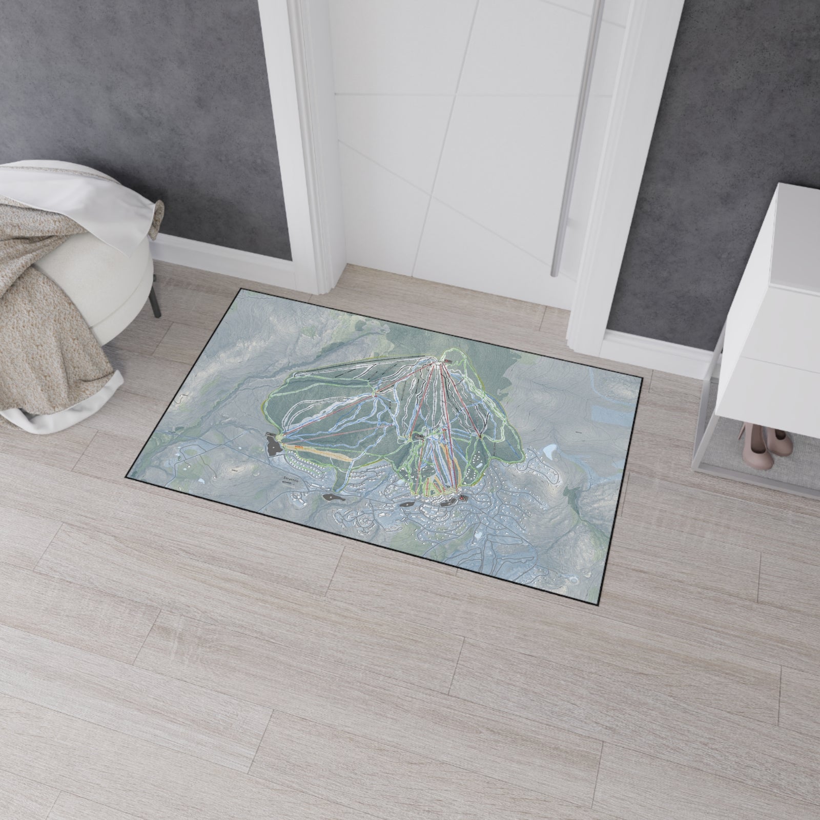 Stratton Mountain, Vermont Ski Resort Map Heavy Duty Floor Mat