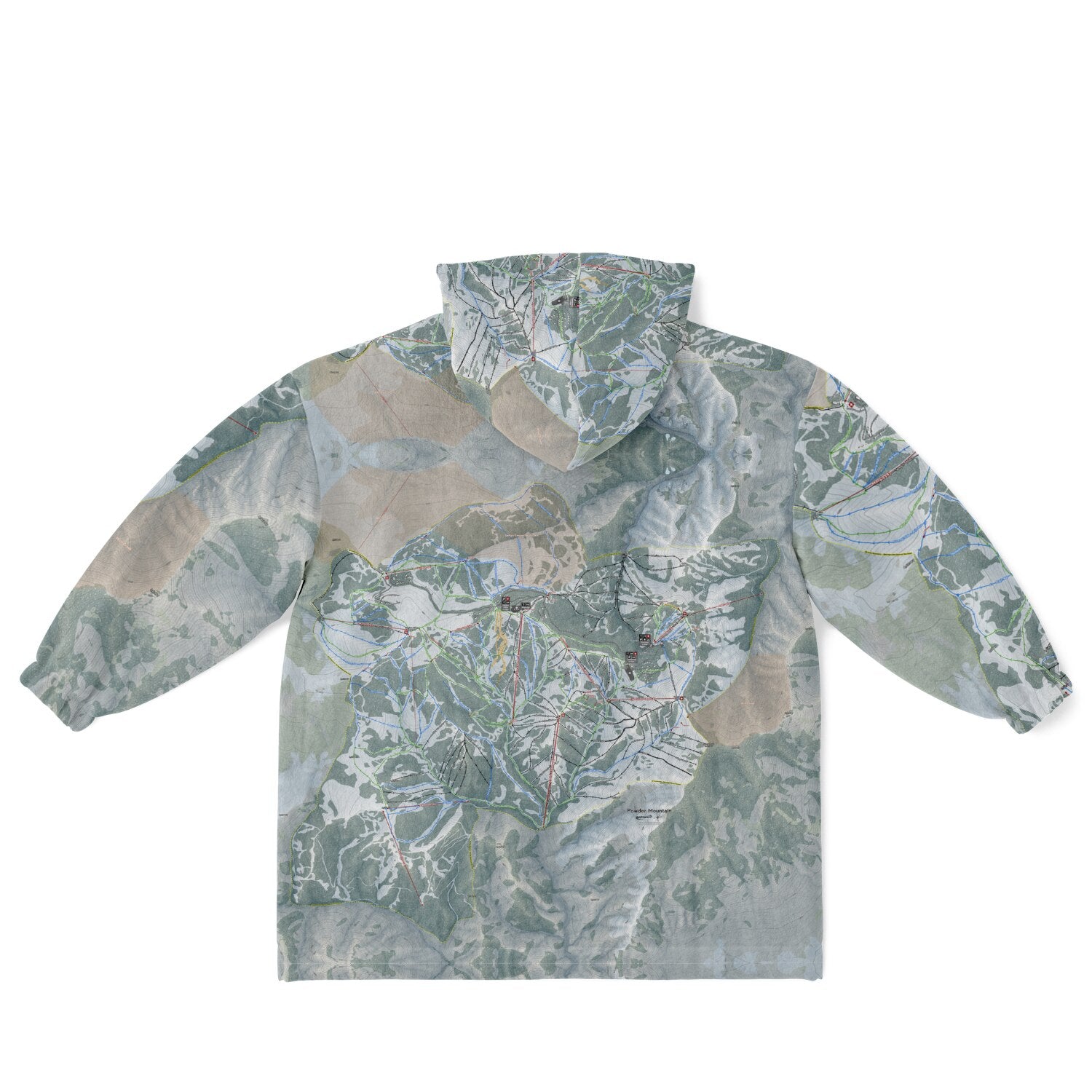 Powder Mountain, Utah Ski Resort Map Youth Reversible Snug Hoodie