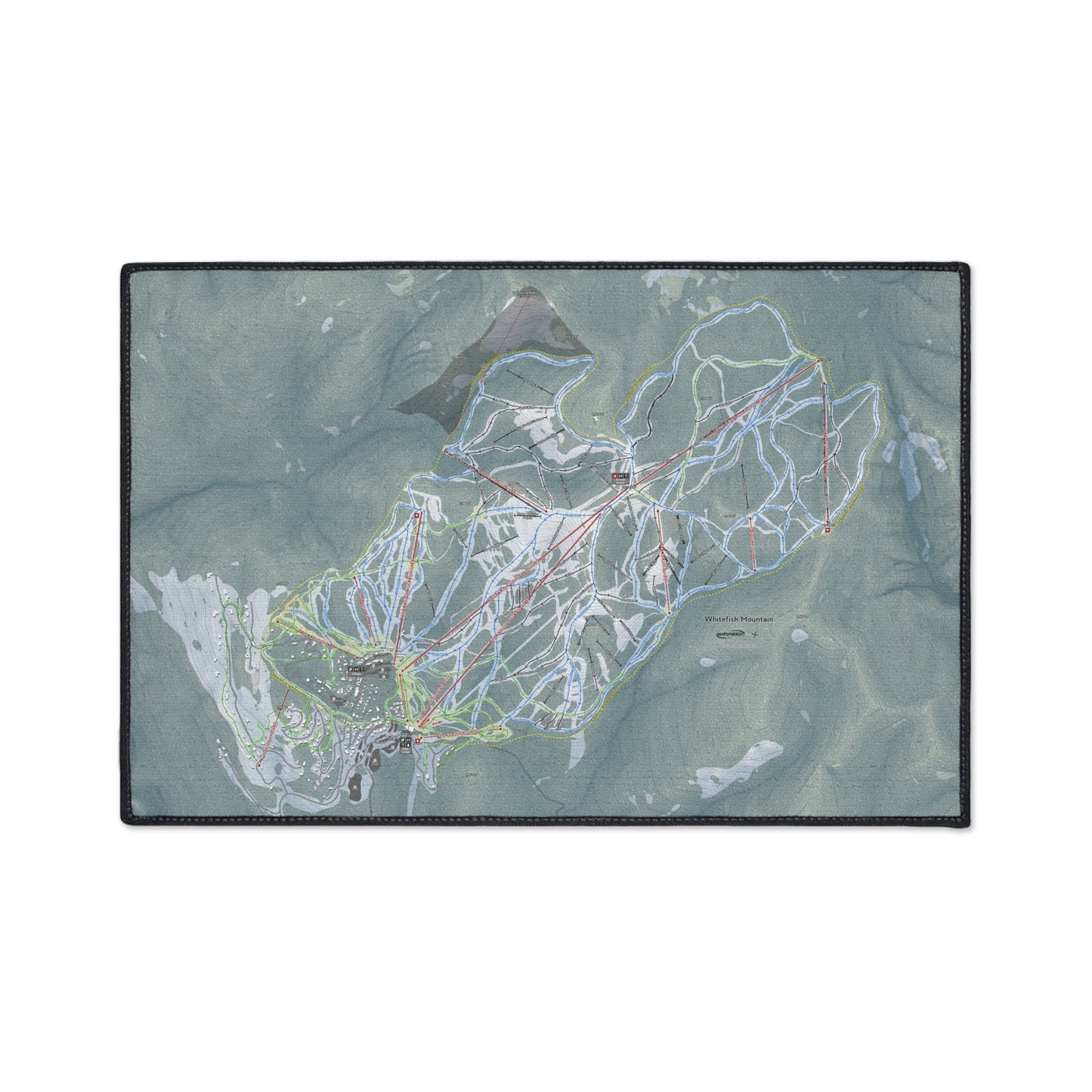 Whitefish Mountain, Montana Ski Resort Map Heavy Duty Floor Mat