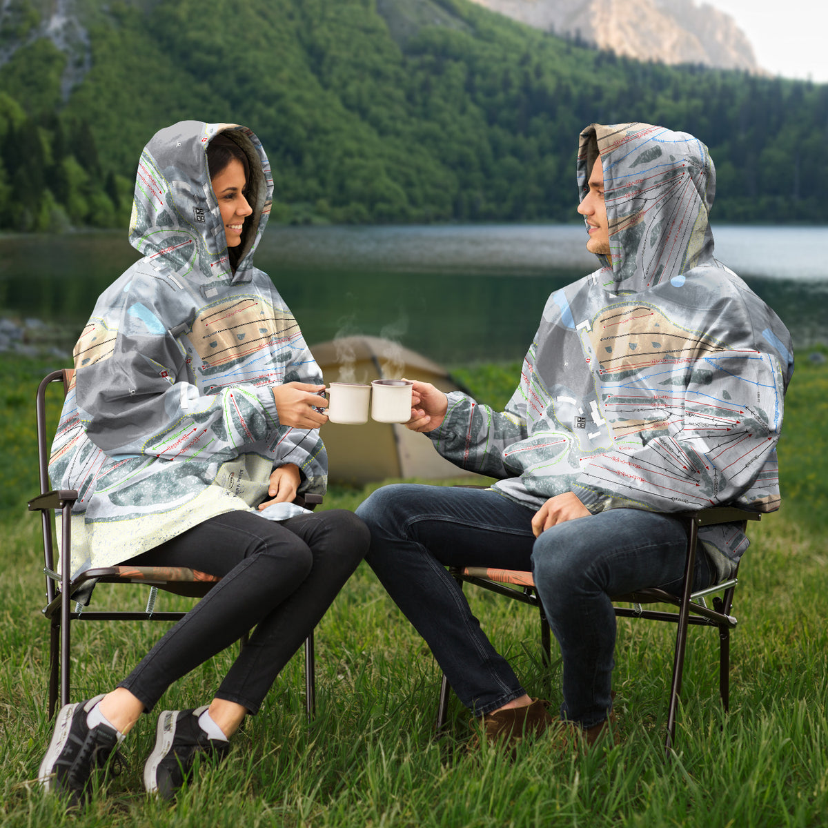 Alpine Valley, Michigan Ski Trail Map Snug Hoodie