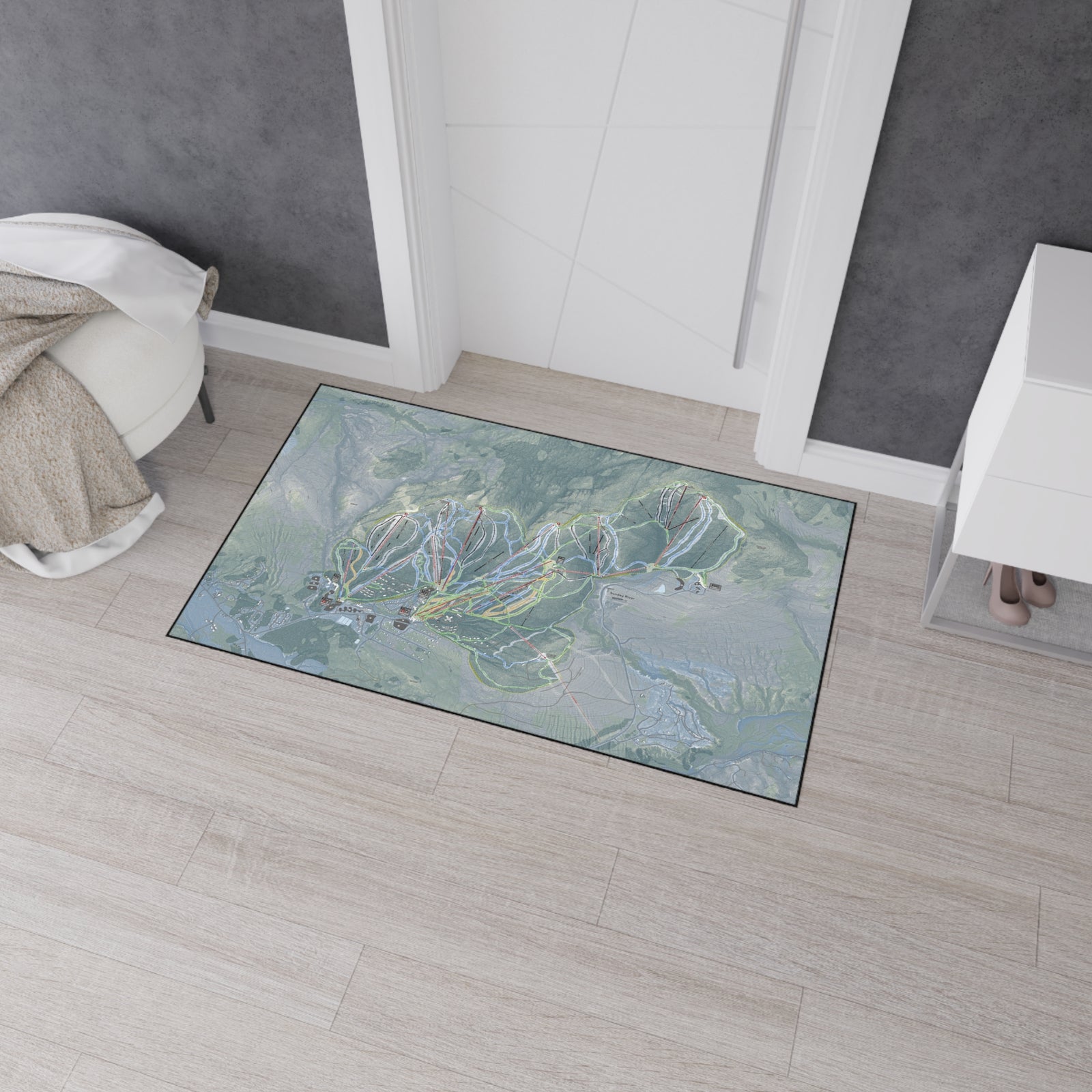 Sunday River, Maine Ski Resort Map Heavy Duty Floor Mat