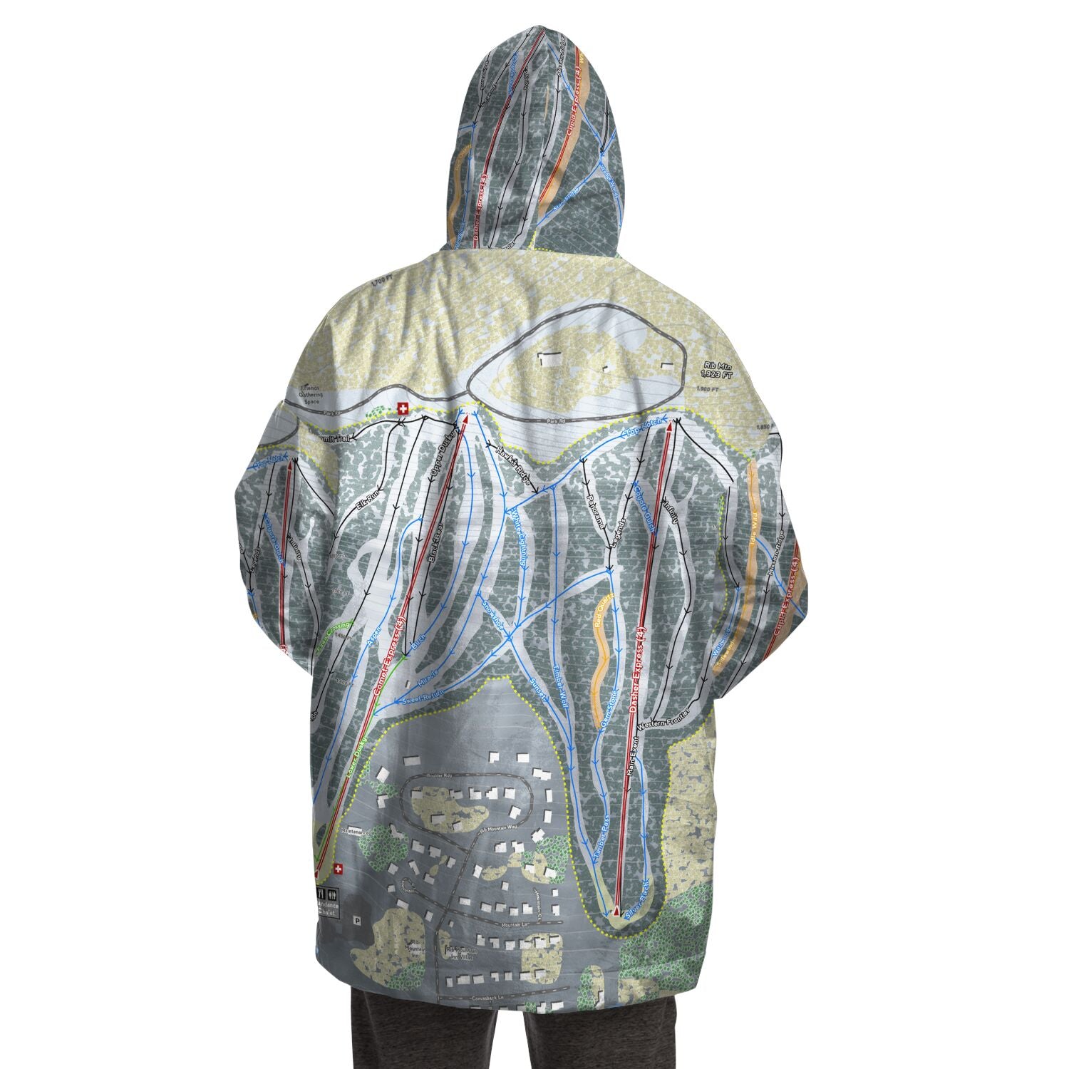Granite Peak, Wisconsin Ski Trail Map - Snug Hoodie