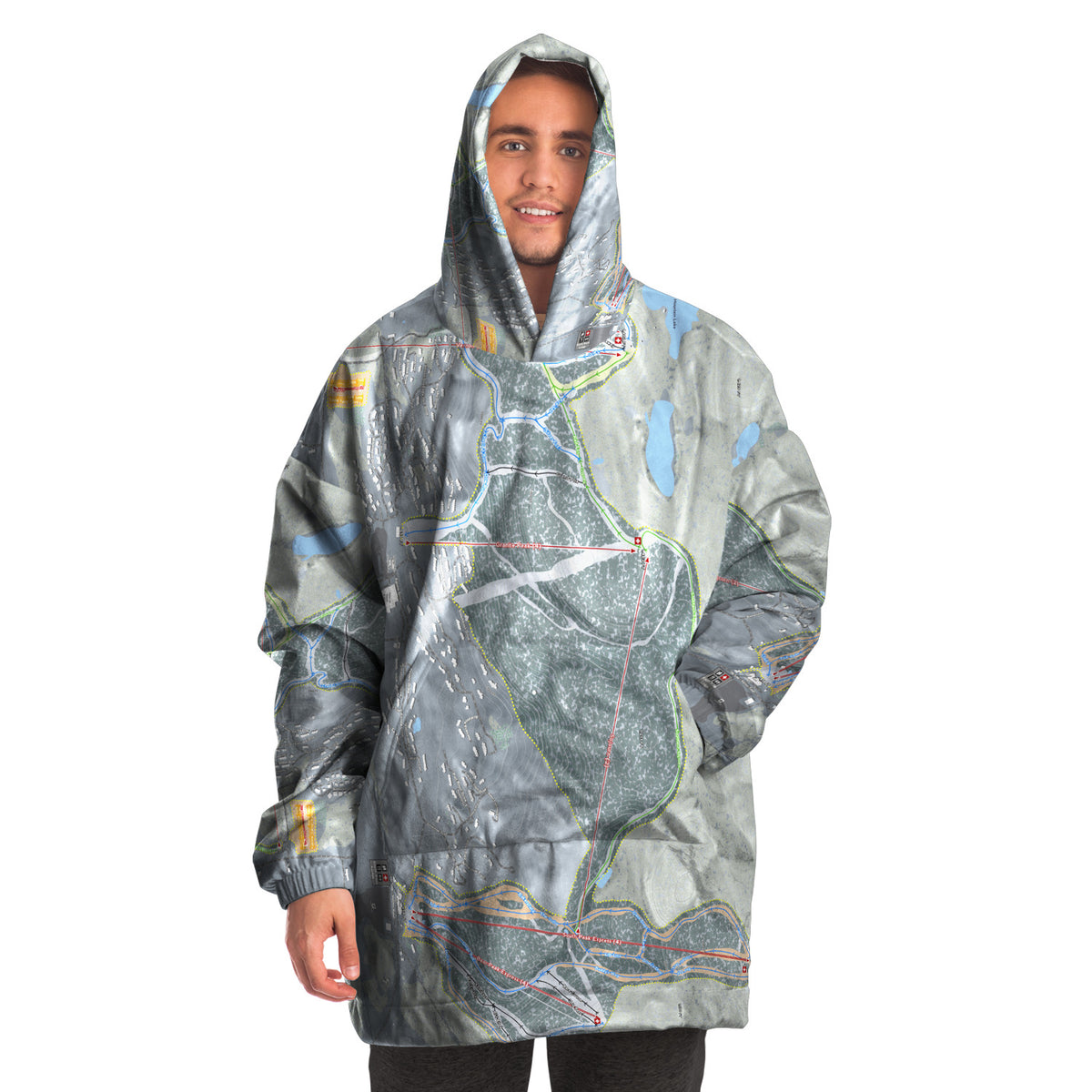 Mountain Creek, New Jersey Ski Trail Map - Snug Hoodie