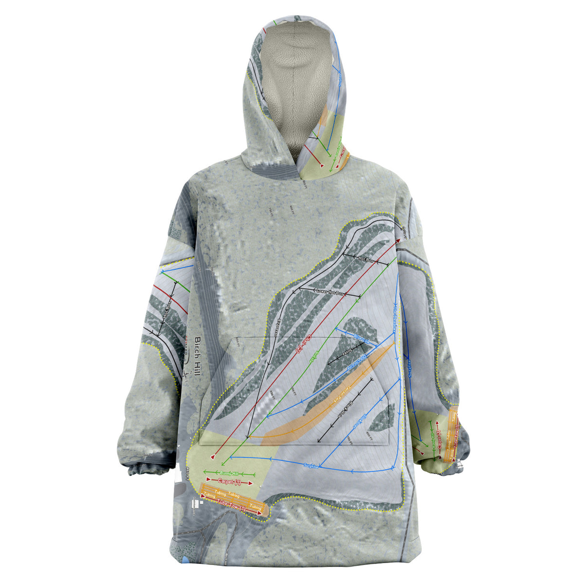 Birch Hill, Alaska Ski Trail Map Snug Hoodie