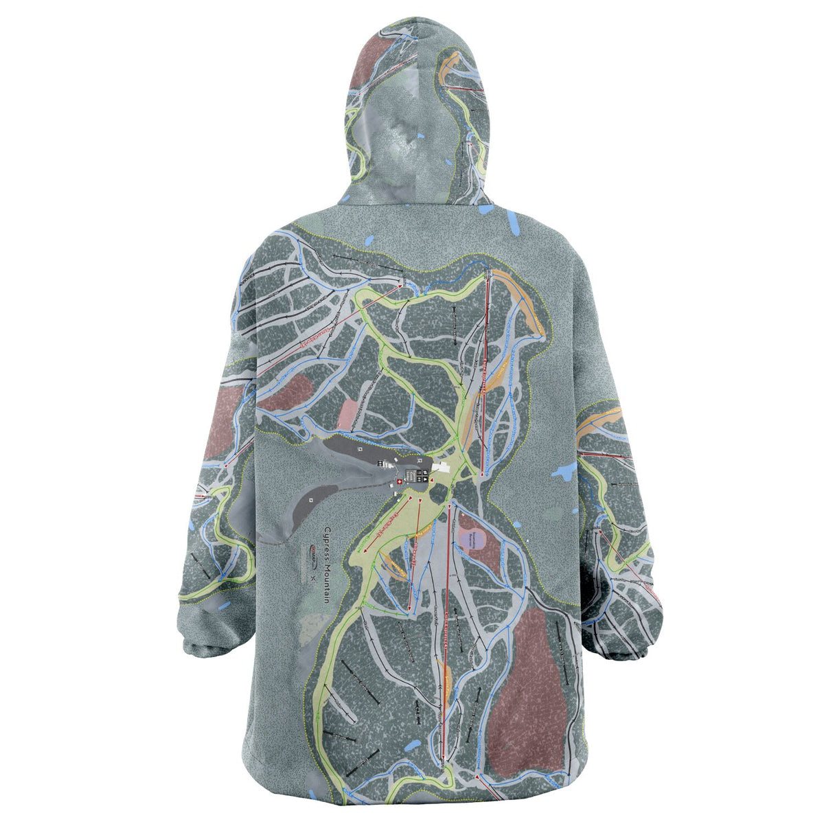 Cypress Mountain, British Columbia Ski Trail Map Snug Hoodie