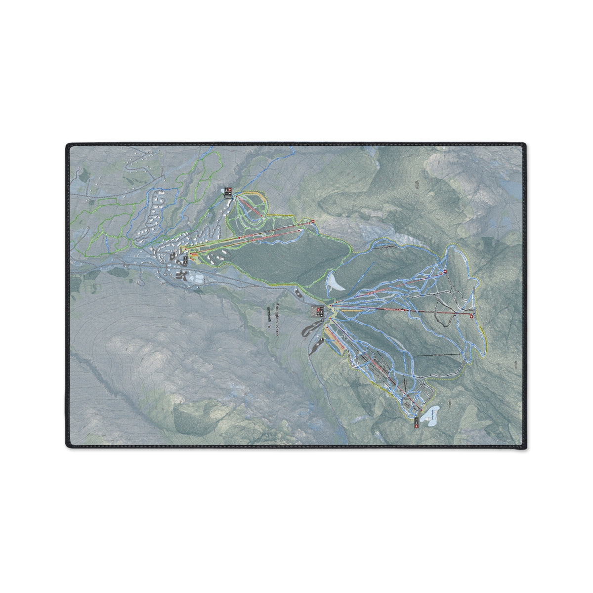 Smugglers Notch, Vermont Ski Resort Map Heavy Duty Floor Mat