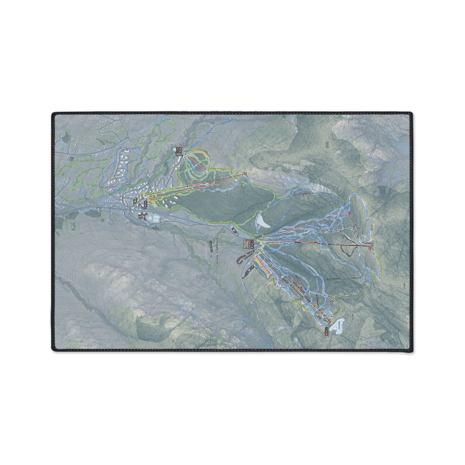 Smugglers Notch, Vermont Ski Resort Map Heavy Duty Floor Mat