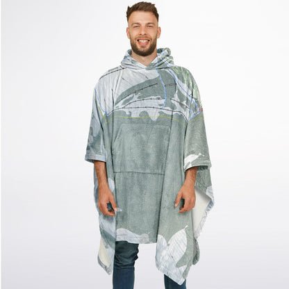 Pebble Creek, Idaho Ski Resort Map Flannel Blanket Poncho