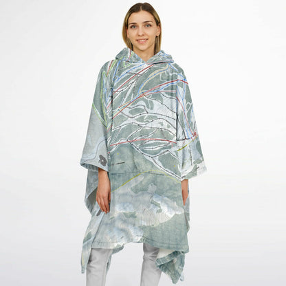Snowbasin, Utah Ski Resort Map Flannel Blanket Poncho