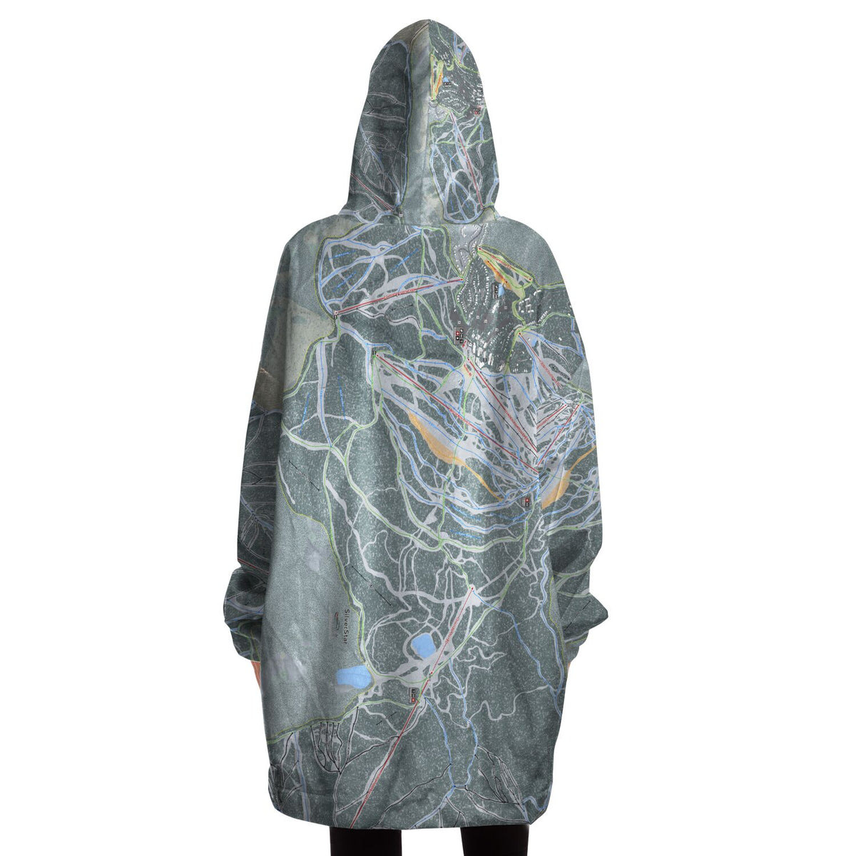 Silver Star, British Columbia Ski Trail Map Snug Hoodie