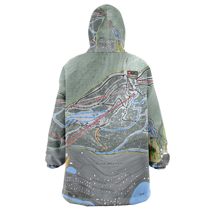 Hunter Mountain, New York Ski Trail Map - Snug Hoodie - Powderaddicts