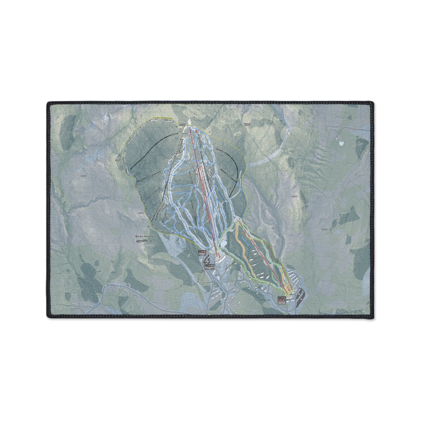 Burke Mountain, Vermont Ski Resort Map Heavy Duty Floor Mat