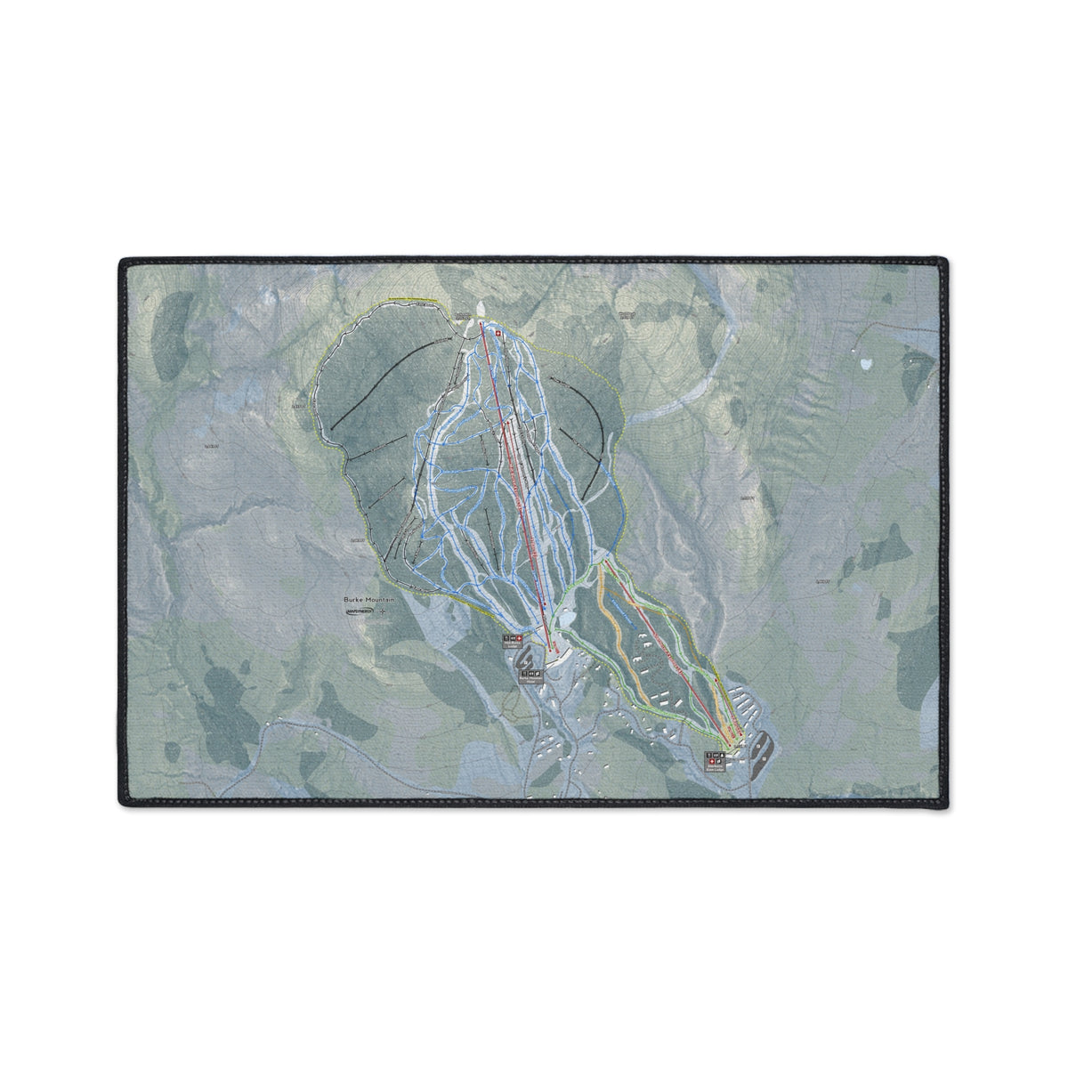 Burke Mountain, Vermont Ski Resort Map Heavy Duty Floor Mat