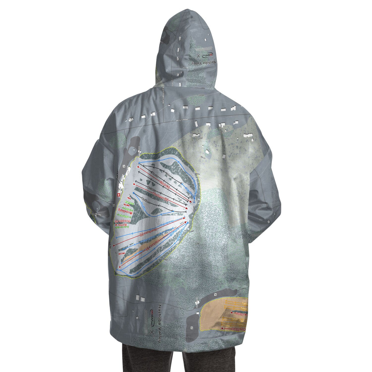 Nashoba Valley, Massachusetts Ski Trail Map Snug Hoodie