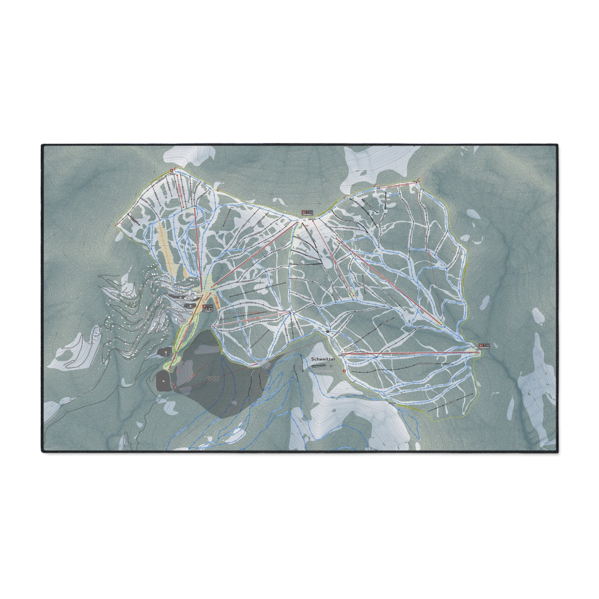 Schweitzer, Idaho Ski Resort Map Heavy Duty Floor Mat