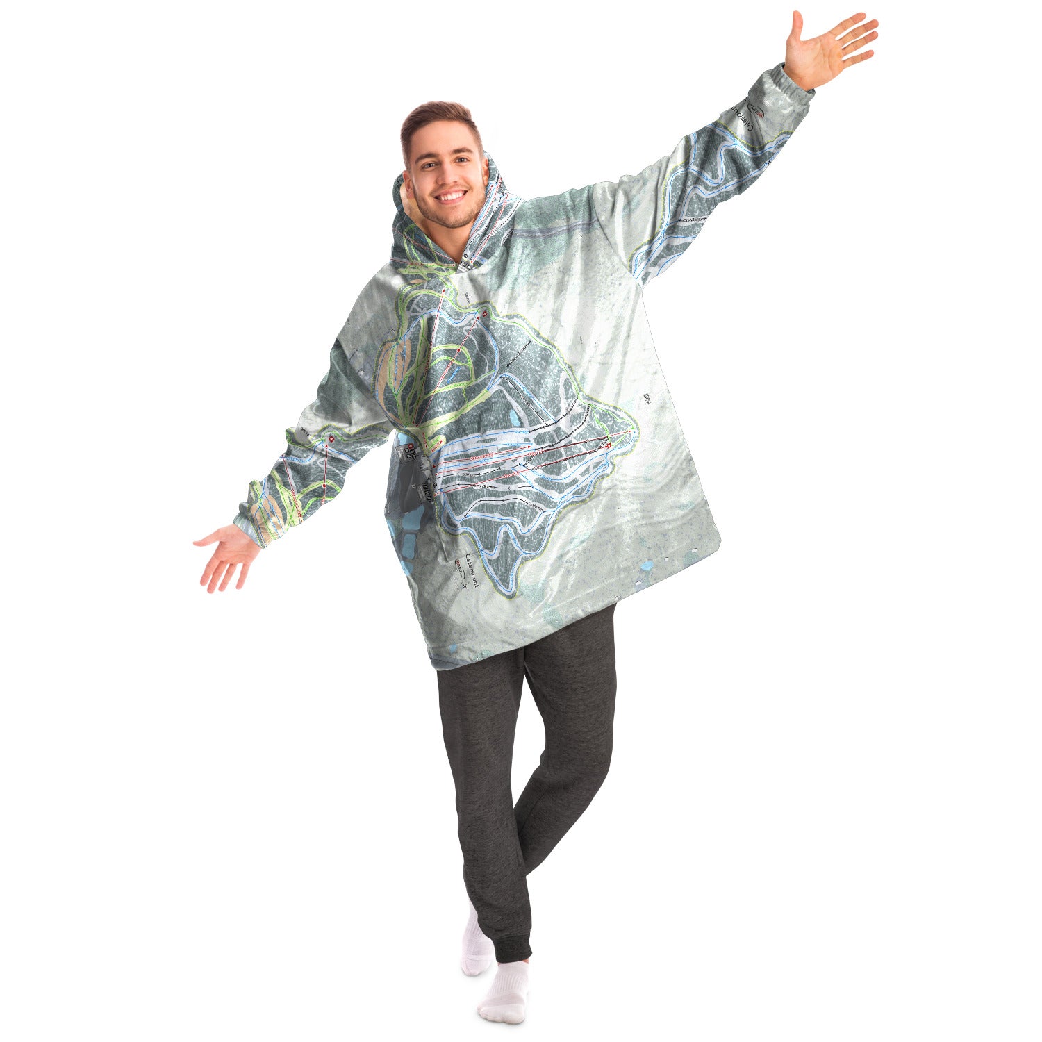 Catamount, New York Ski Trail Map - Snug Hoodie