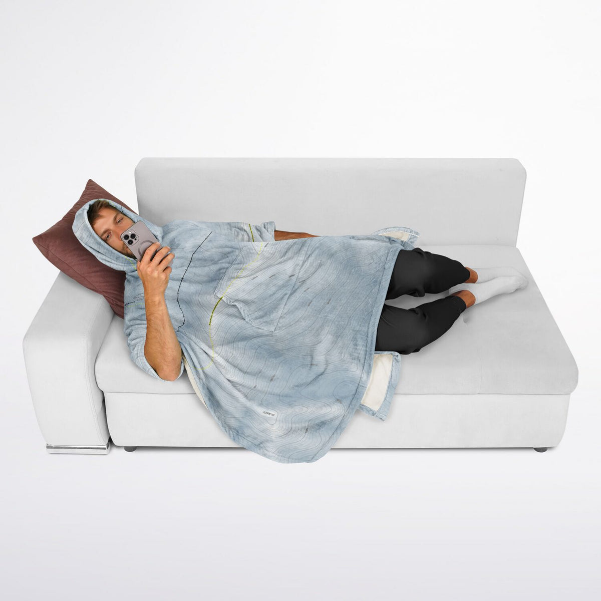 Awakino Ski Field, New Zealand Ski Resort Map Flannel Blanket Poncho