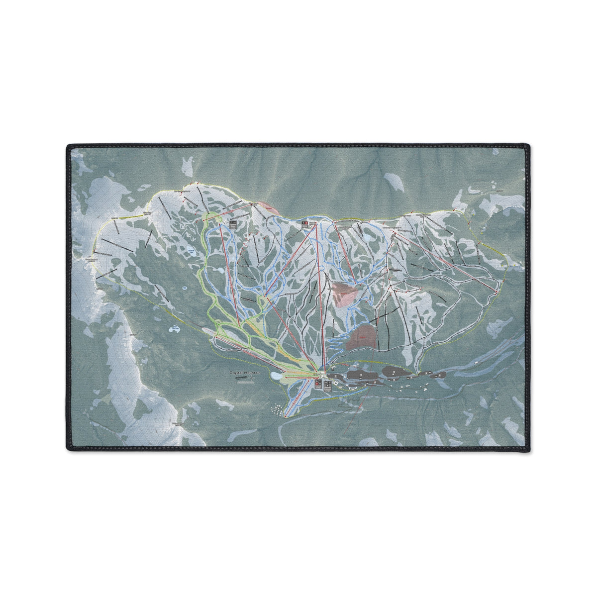 Crystal Mountain, Washington Ski Resort Map Heavy Duty Floor Mat